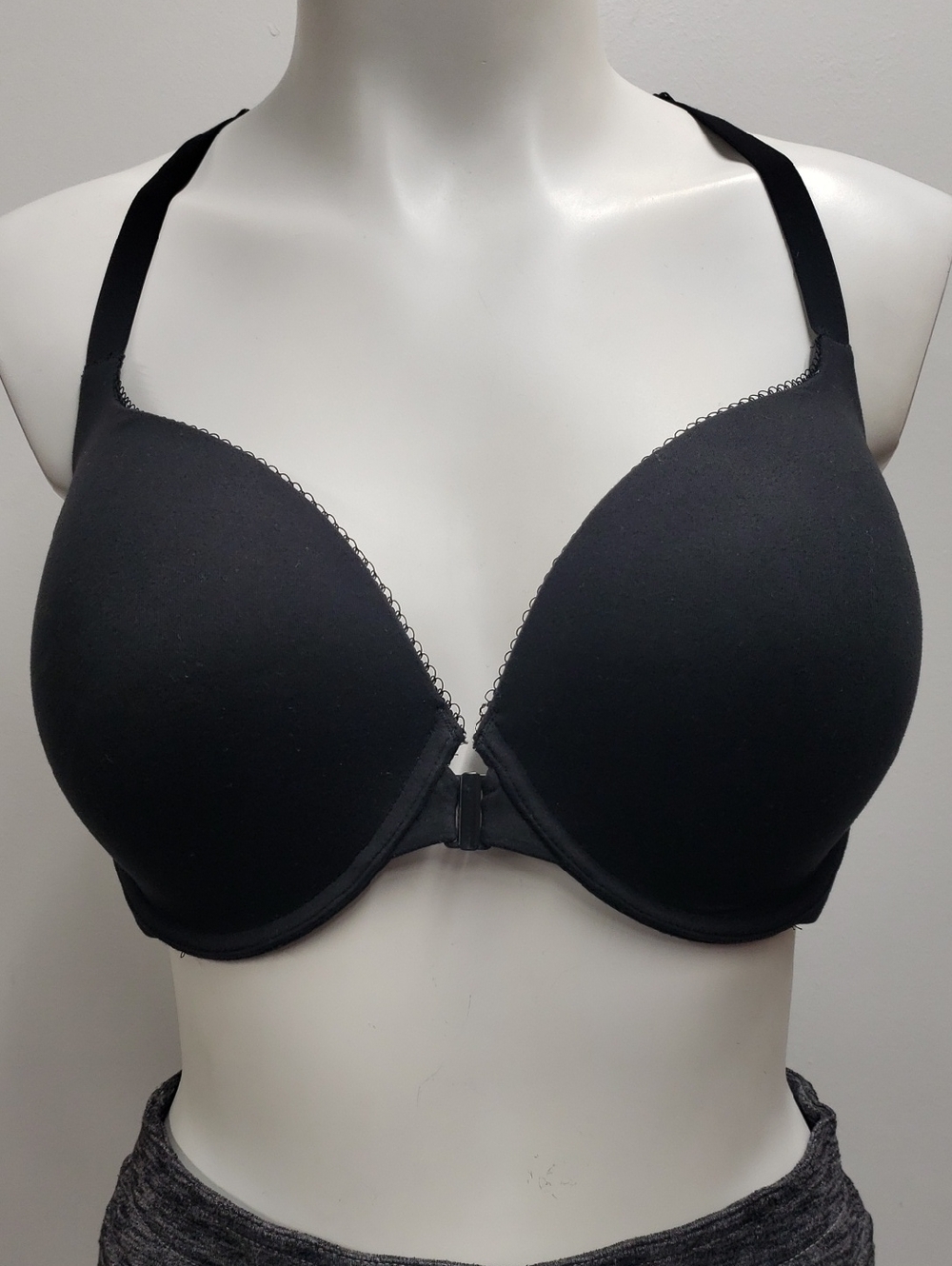 Victoria Secret Lace Racerback Perfect Shape Bra Underwire Women's 36DD Black